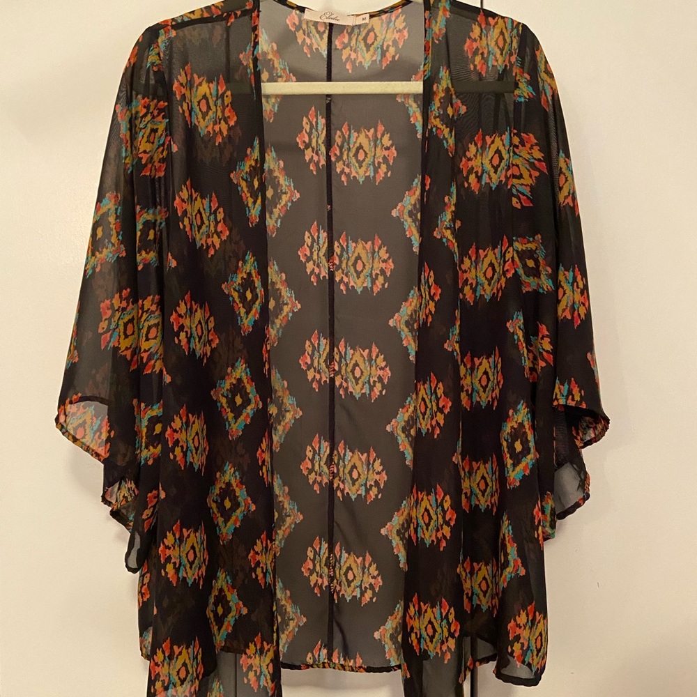 Black Patterned Cardigan